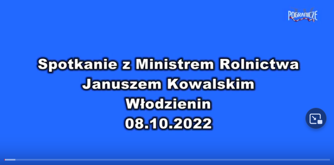 Spotkanie z Ministrem Rolnictwa Januszem Kowalskim Włodzienin 08 10 2022