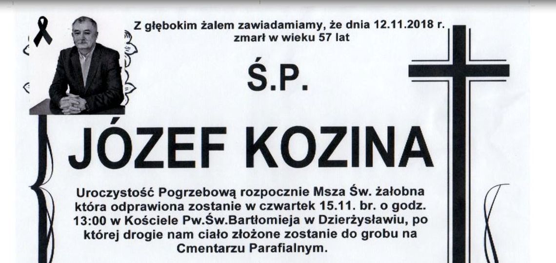 Zmarł Józef Kozina - Starosta Głubczycki